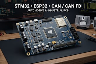 design stm32 esp32 can bus can fd embedded pcb for automotive and industrial