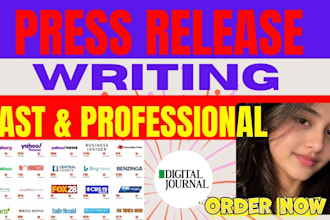 write a professional press releases for your business,brand, product, or event