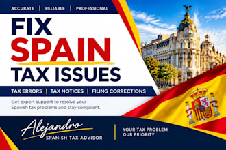 fix spanish tax filing errors, resolve tax issues spanish tax advisor tax return