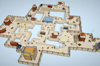 create 3d game maps, game environments and levels for unity and unreal engine