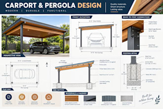 design structural drawings for carports pergolas and shade structures