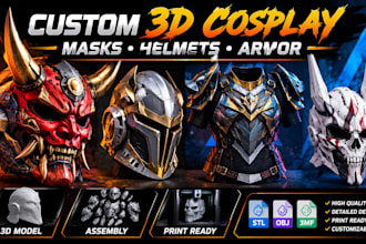 design custom 3d cosplay masks, helmets, armor and oni masks