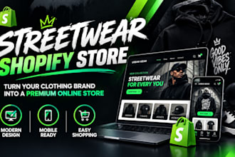 build a shopify streetwear website for your clothing brand