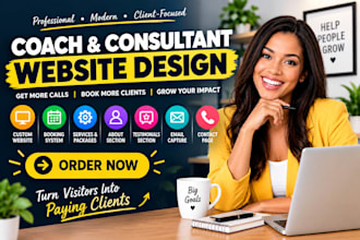 design coach website, coaching website, consultant website, life coach website
