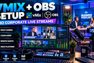configure vmix and obs for professional corporate live streams or podcasts