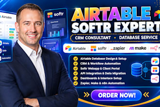 build airtable database automation CRM softr webapp client portal and interface