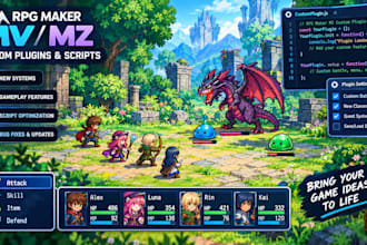 code custom rpg maker mv or mz plugins and scripts