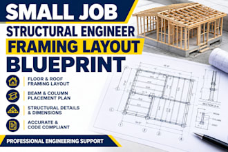small job structural engineer framing layout blueprint california texas new york