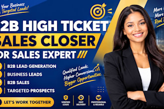 sales closer for high ticket sales, cold calling and appointment setting