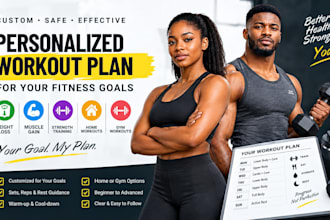a personalized workout plan for weight loss or muscle gain