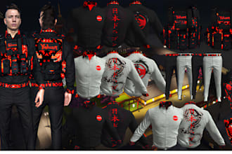 design fivem clothes, fivem eup, ped, mc vest, kutties, chains and gta outfit