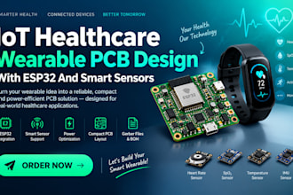 do iot healthcare wearable pcb design with esp32 and smart sensors
