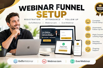 setup webinar funnel on gotowebinar systeme io webinarjam and everwebinar