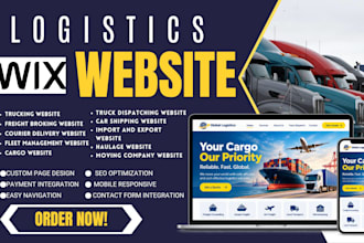 design logistics website, freight, trucking, courier, cargo, broking website