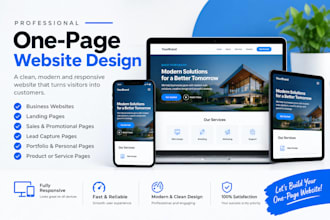 design a modern responsive one page website or landing page