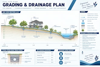create grading and drainage plans for residential permit project