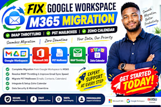 fix google workspace m365 migration imap throttling pst mailboxes zoho calendar