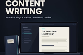 write engaging gaming articles, game lore, character stories and gaming content