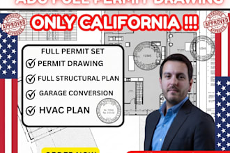 do ca full adu permit drawing, garage conversion to adu jadu structural engineer
