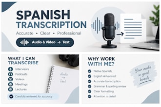 transcribe spanish audio accurately and professionally