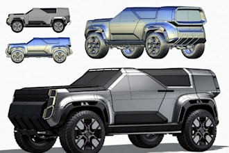 create realistic 3d car models, automotive design and rendering