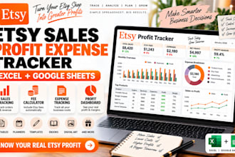 create etsy sales profit expense tracker excel google sheets