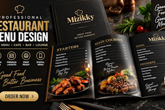 design a modern restaurant menu food menu cafe menu