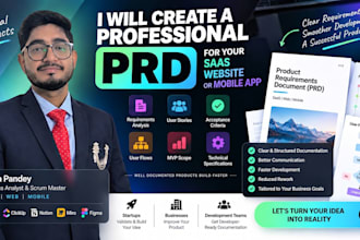 create a professional prd for your ai saas, website or mobile app