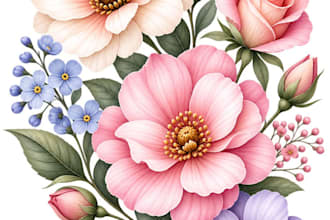 draw botanical illustrations of flowers