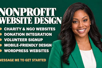 design nonprofit website, charity website, ngo website with donation integration