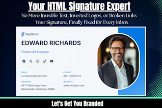 design clickable HTML email signature responsive outlook apple mail animated