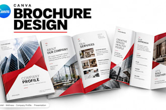 design canva hotel brochure, wellness presentation or canva company profile