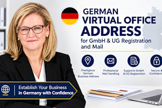 provide a german virtual office address for gmbh ug registration and mail