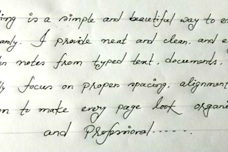 do neat and clear handwritten notes, letters and documents
