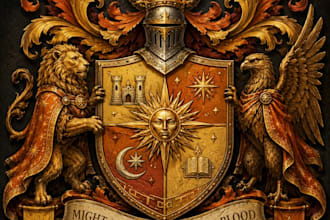 design heraldically accurate custom coat of arms, family crest