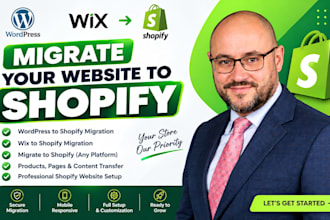 migrate shopify, wix to shopify wordpress to shopify migration website migration