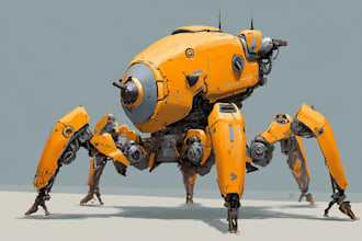 design robots and concept art of futuristic mecha