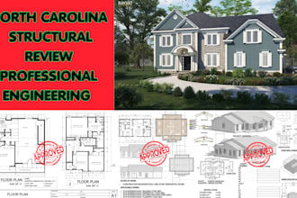 provide north carolina residential permit drawings, structural engineering stamp