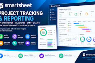 build smartsheet project tracking, KPI reports and executive dashboards