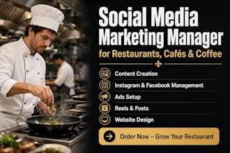 be your social media marketing manager for cafe catering, restaurant and coffee
