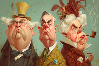 create humorous political caricatures and cartoons