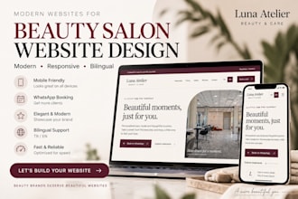 create a modern website for your beauty salon or spa
