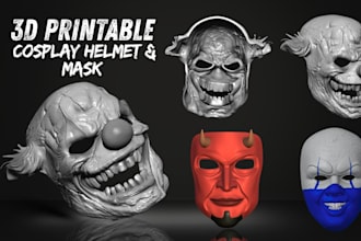 design custom wearable cosplay armor 3d halloween mask helmet for 3d printing