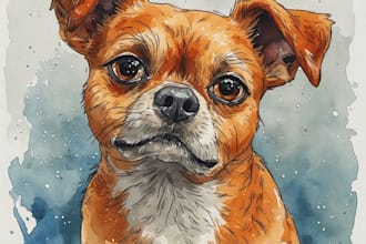 draw pet portrait into cartoon disney