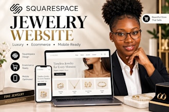 design squarespace jewelry website and build squarespace jewelry website