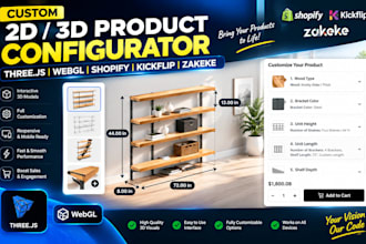 custom 2d 3d product configurator threejs webgl shopify product kiickflip zakeke