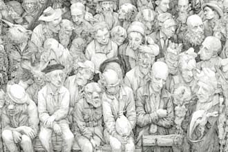 illustrate bold editorial satire artwork