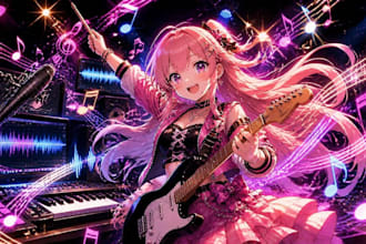 write and produce an original anime song, character theme vtuber or game ost