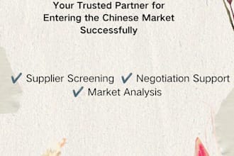 provide china market research and sourcing consultation