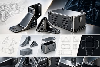 design automotive sheet metal brackets, battery boxes, suspension gussets, dxf